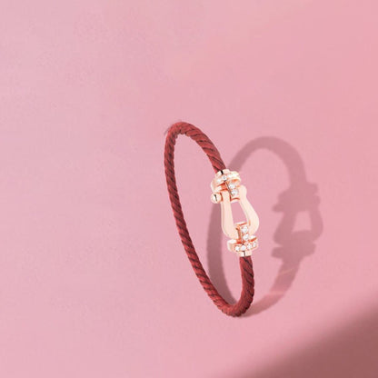 [Regalia Jewelry]FORCE 10 HALF DIAMOND PINK GOLD RED CORDERI LARGE AND MEDIUM MODEL