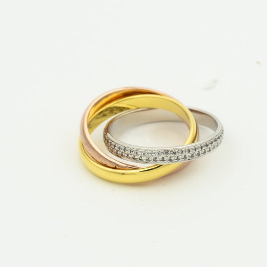 [Regalia Jewelry]TRINITY RING GOLD PINK GOLD SILVER DIAMONDS