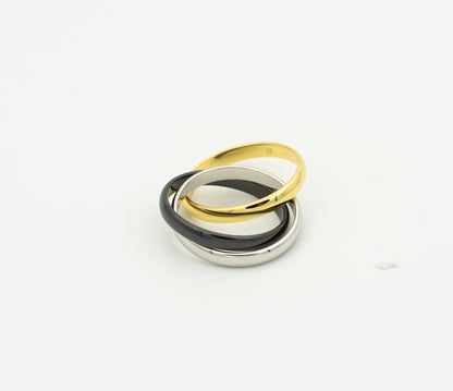 [Regalia Jewelry]TRINITY RING BLACK GOLD SILVER