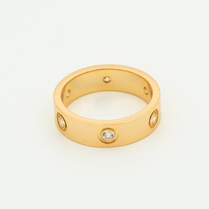 [Regalia Jewelry]LOVE RING 5.5MM 6 DIAMONDS PINK GOLD