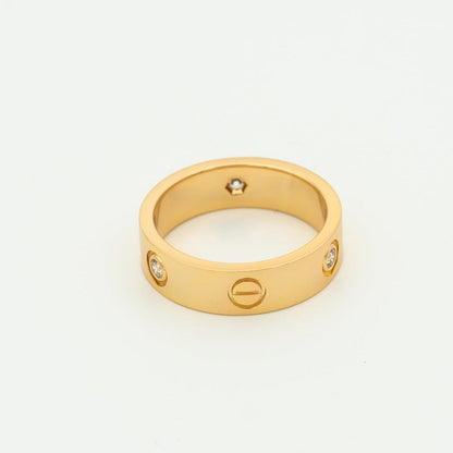 [Regalia Jewelry]LOVE RING 5.5MM 3 DIAMONDS PINK GOLD