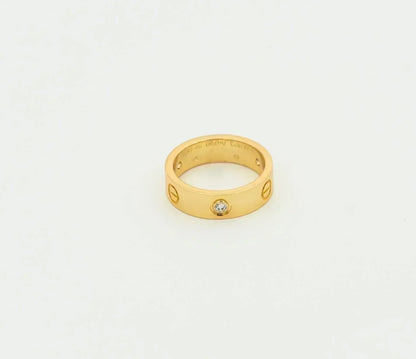 [Regalia Jewelry]LOVE RING 5.5MM 3 DIAMONDS GOLD