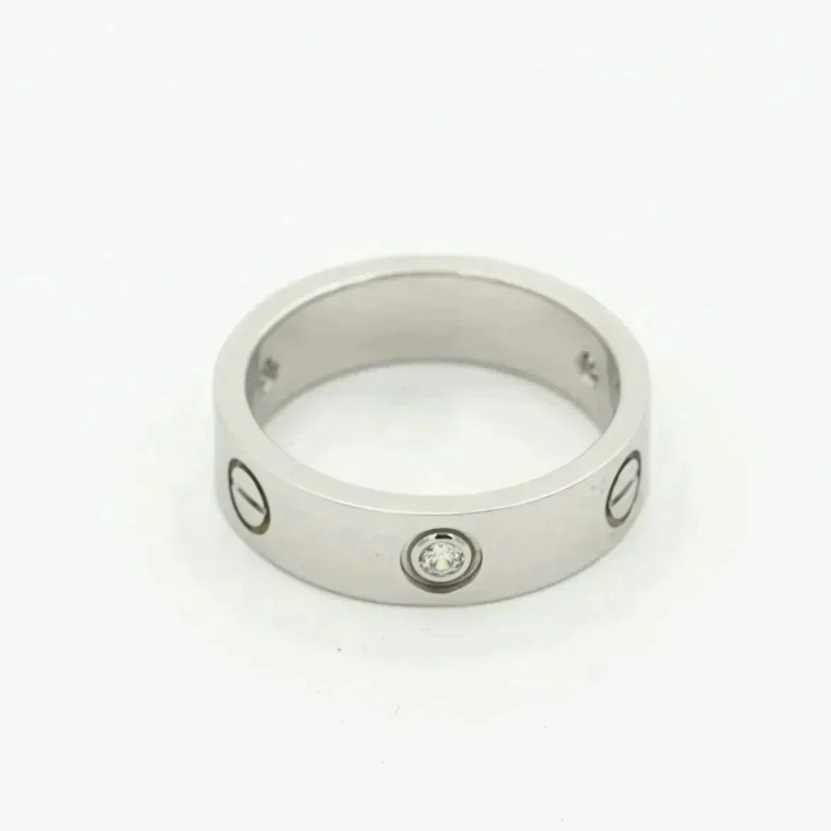 [Regalia Jewelry]LOVE RING 5.5MM 3 DIAMONDS SILVER
