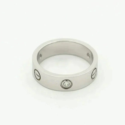[Regalia Jewelry]LOVE RING 5.5MM 3 DIAMONDS SILVER