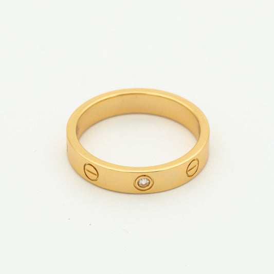 [Regalia Jewelry]LOVE RING 4MM 1 DIAMOND PINK GOLD