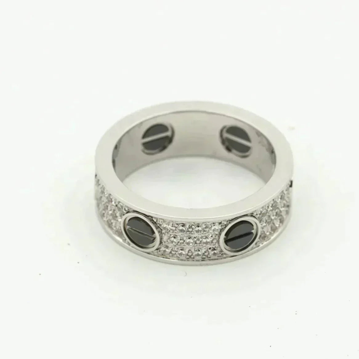 [Regalia Jewelry]LOVE RING 5.5MM DIAMONDS PAVED CERAMIC