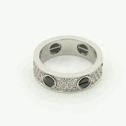 [Regalia Jewelry]LOVE RING 5.5MM DIAMONDS PAVED CERAMIC