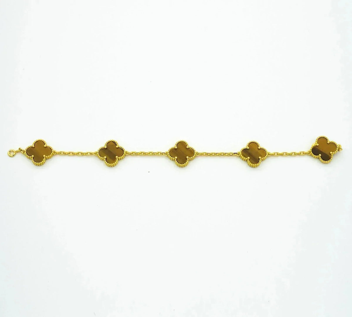 [Regalia Jewelry]CLOVER  5 MOTIFS TIGER EYE BRACELET