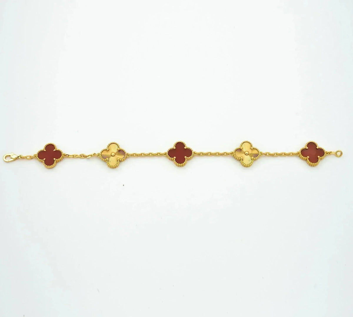 [Regalia Jewelry]CLOVER  5 MOTIFS CARNELIAN GOLD BRACELET