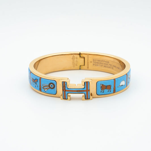 [Regalia Jewelry]H PINK GOLD BRACELET BLUE CERAMIC