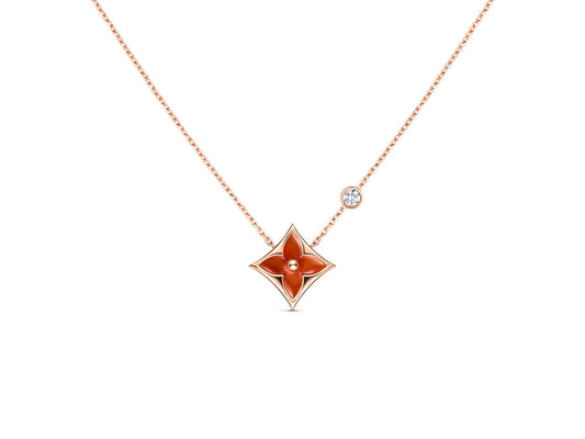 [Regalia Jewelry]STAR NECKLACE PINK GOLD 1 DIAMOND