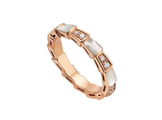 [Regalia Jewelry]SERPENTI RING PINK GOLD DIAMOND MOP 3MM