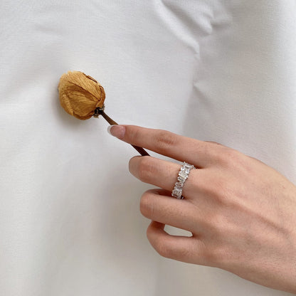 [Regalia Jewelry]Delicate Multi Shape Tennis Ring