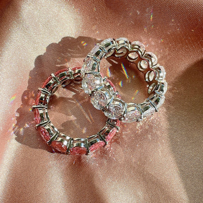 [Regalia Jewelry]Dainty Elongated Cushion Cut Tennis Ring