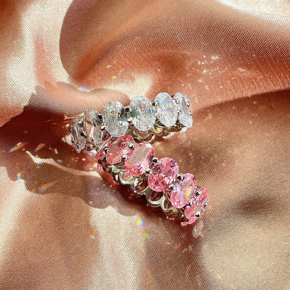 [Regalia Jewelry]Dainty Elongated Cushion Cut Tennis Ring