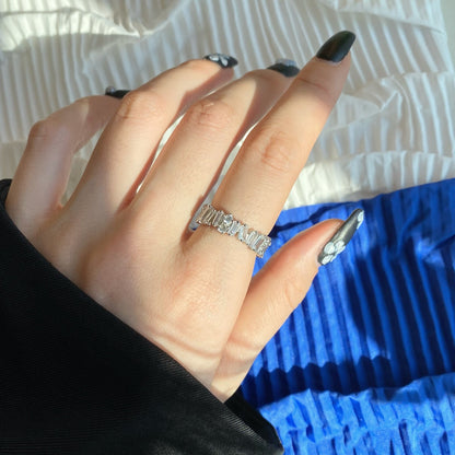 [Regalia Jewelry]Delicate Multi Shape Tennis Ring