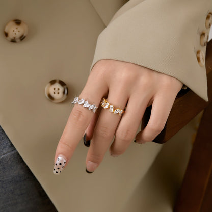 [Regalia Jewelry]Delicate Multi Cut Ring