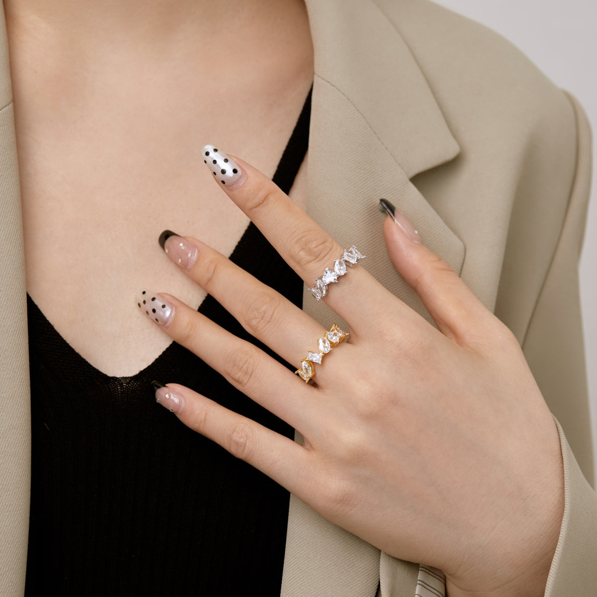 [Regalia Jewelry]Delicate Multi Cut Ring