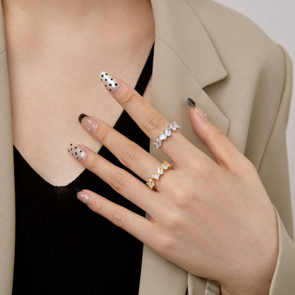 [Regalia Jewelry]Delicate Multi Cut Ring