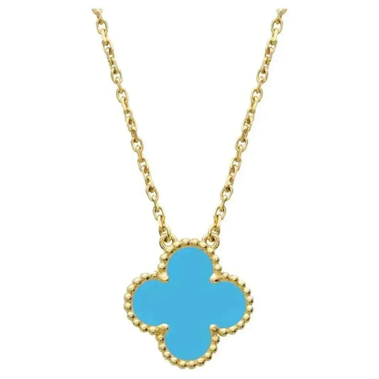 [Regalia Jewelry]CLOVER 15MM VINTAGE TURQUOISE NECKLACE