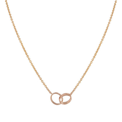 [Regalia Jewelry]LOVE NECKLACE DOUBLE RING PINK GOLD