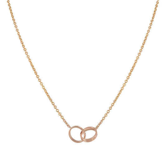 [Regalia Jewelry]LOVE NECKLACE DOUBLE RING PINK GOLD
