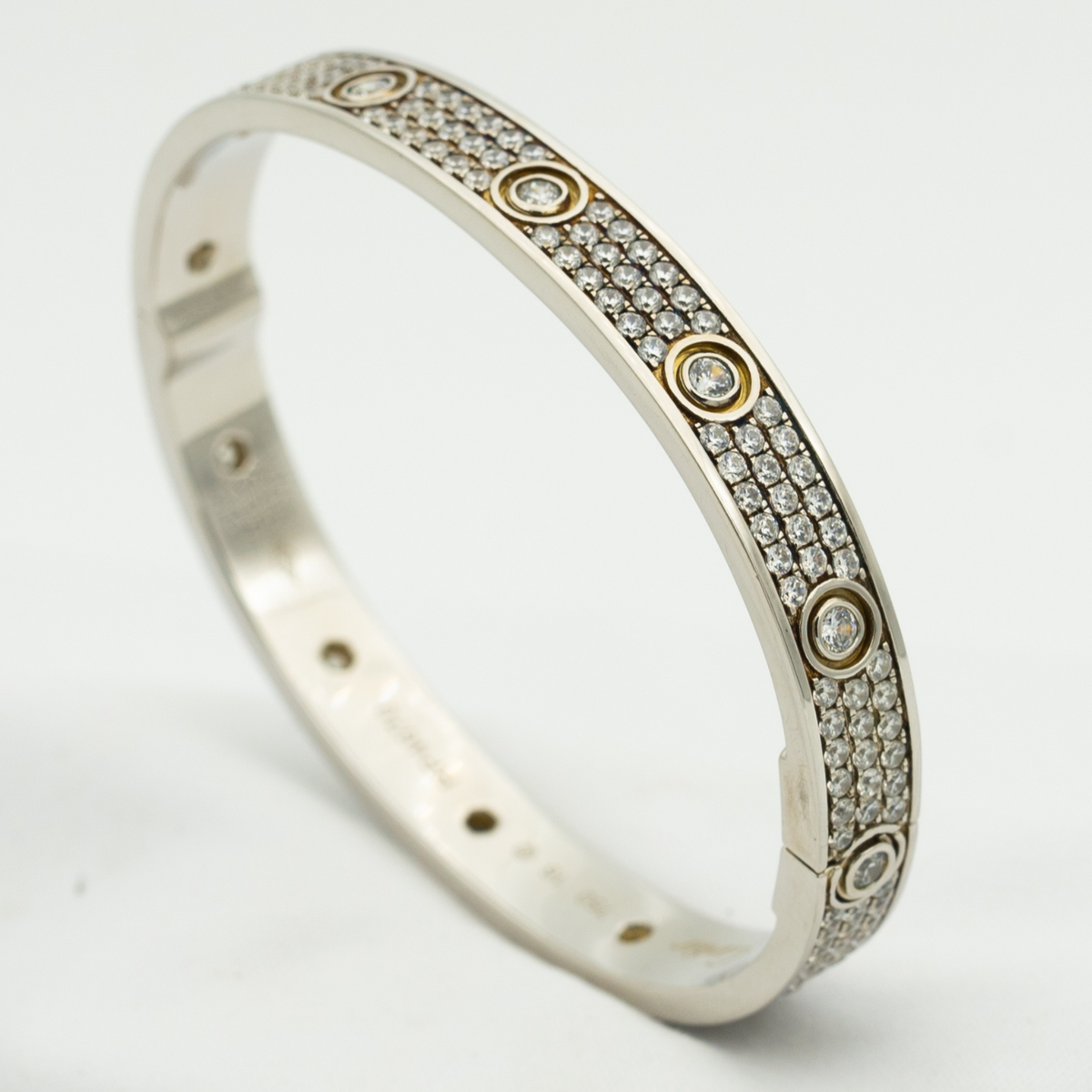 [Regalia Jewelry]LOVE BRACELET 6.1MM DIAMOND-PAVED 10 BIG DIAMONDS