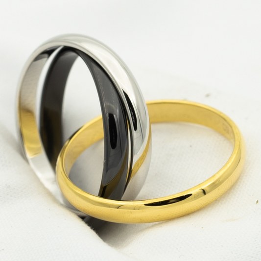 [Regalia Jewelry]TRINITY RING BLACK GOLD SILVER