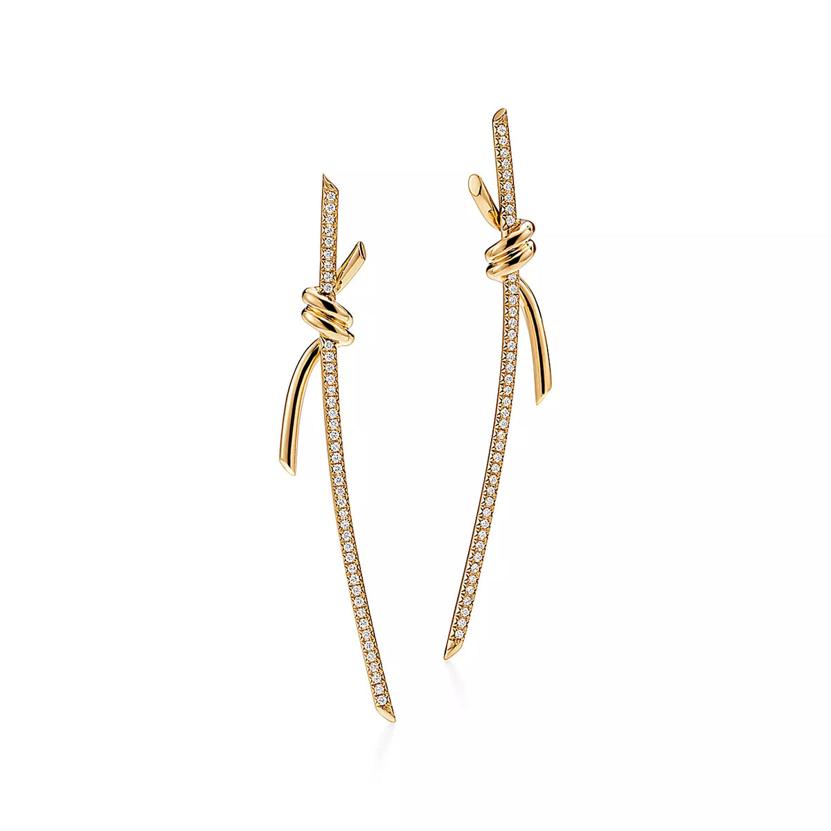 [Regalia Jewels]KNOT DROP EARRINGS IN YELLOW GOLD WITH DIAMONDS