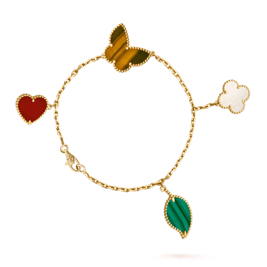 [Regalia Jewelry]LUCKY SPRING 5 MOTIF GOLD BRACELET