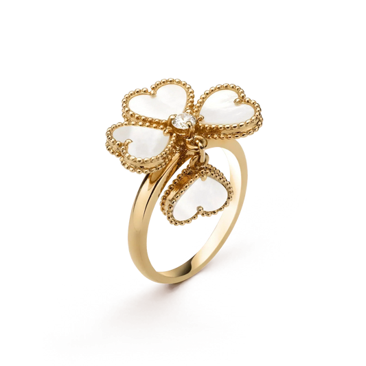 [Regalia Jewelry]SWEET CLOVER WHITE MOP RING