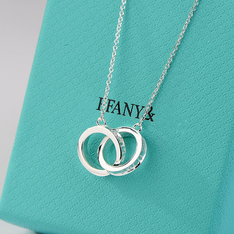 [Regalia Jewels]NECKLACE FEMALE DOUBLE RING DOUBLE CIRCLE COUPLE PENDANT