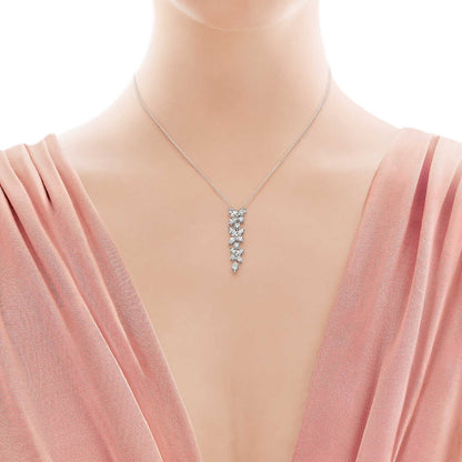 [Regalia Jewels]MIXED CLUSTER DIAMOND DROP PENDANT