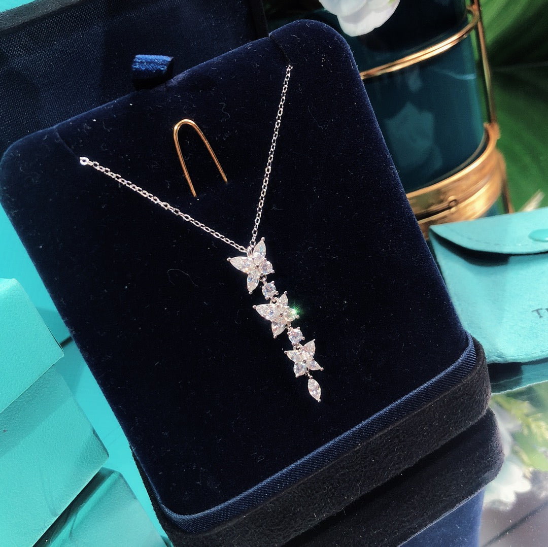 [Regalia Jewels]MIXED CLUSTER DIAMOND DROP PENDANT