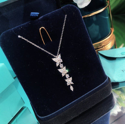[Regalia Jewels]MIXED CLUSTER DIAMOND DROP PENDANT