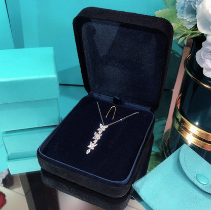 [Regalia Jewels]MIXED CLUSTER DIAMOND DROP PENDANT