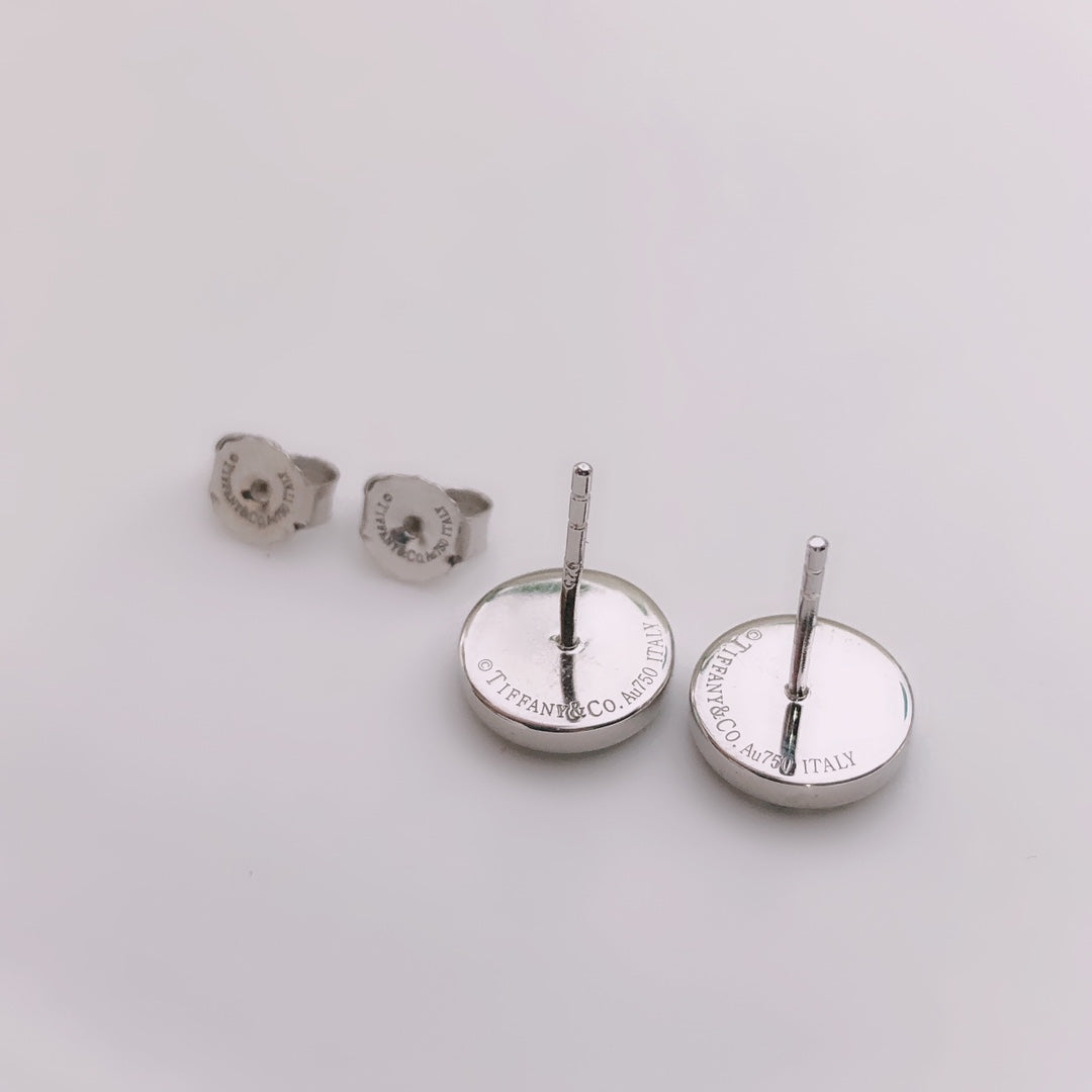 [Regalia Jewels]TURQUOISE CIRCLE WHITE GOLD EARRINGS