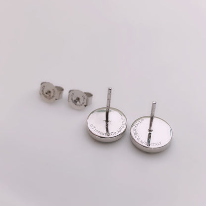 [Regalia Jewels]TURQUOISE CIRCLE WHITE GOLD EARRINGS