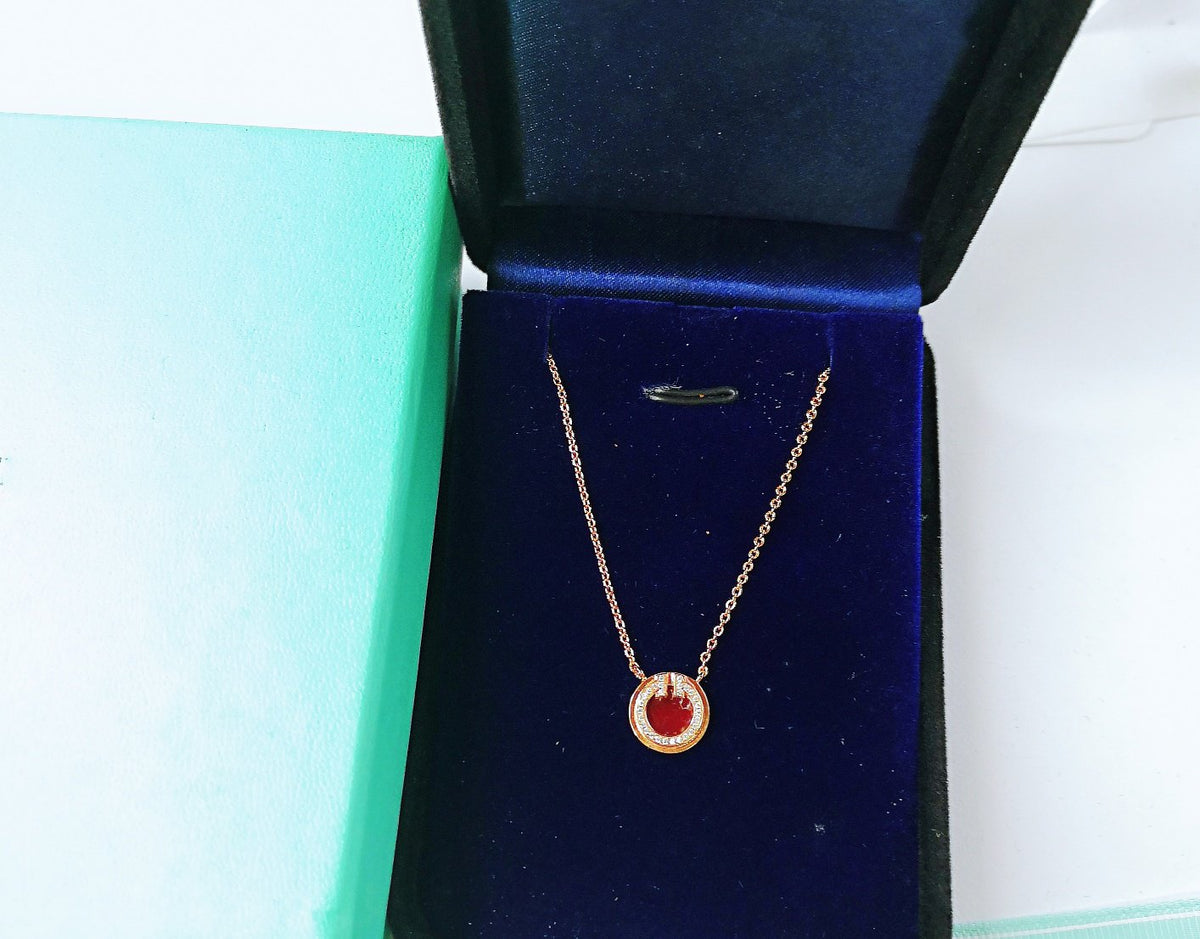 [Regalia Jewels]DIAMOND AND MOTHER PEARL CIRCLE NECKLACE PENDANT