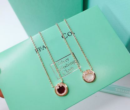 [Regalia Jewels]DIAMOND AND MOTHER PEARL CIRCLE NECKLACE PENDANT