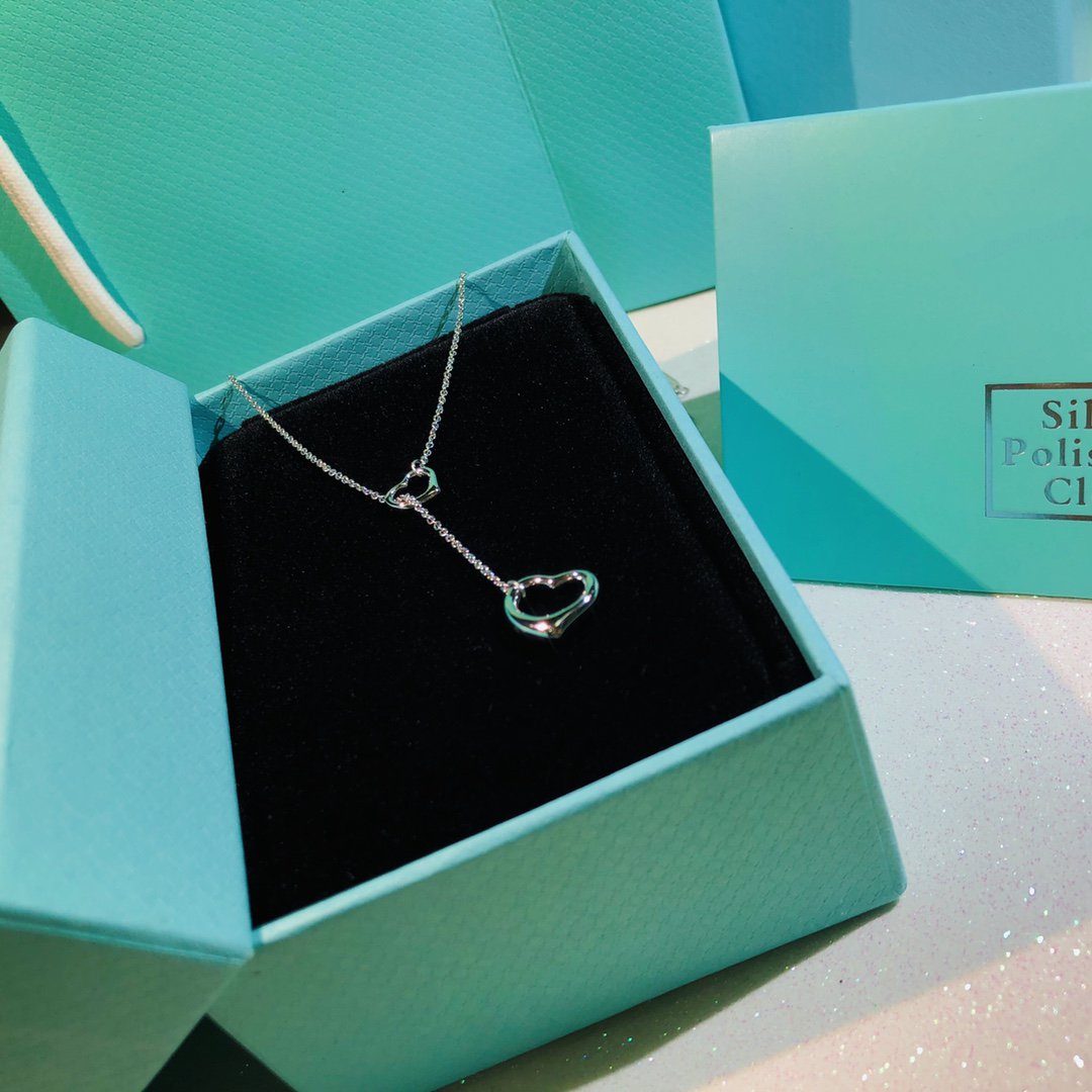 [Regalia Jewels]OPEN HEART LARIAT NECKLACE SILVER