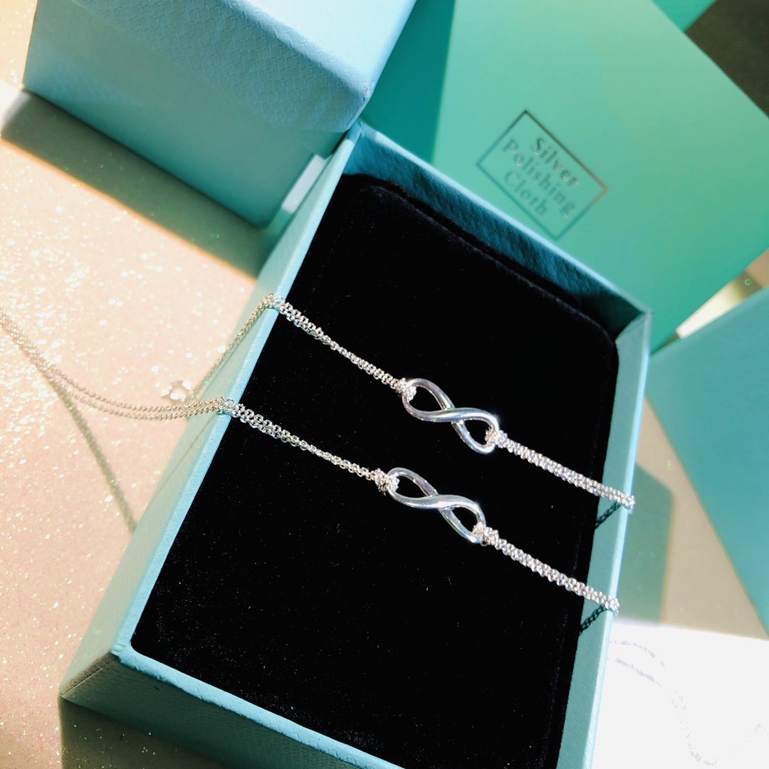 [Regalia Jewels]SILVER INFINITY DOUBLE CHAIN NECKLACE