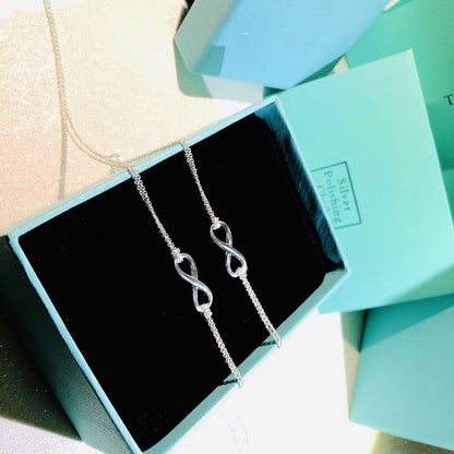 [Regalia Jewels]SILVER INFINITY DOUBLE CHAIN NECKLACE