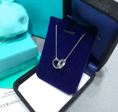 [Regalia Jewels]INTERLOCKING CIRCLES PENDANT SILVER SMALL NECKLACE