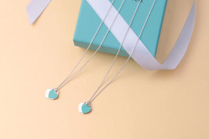 [Regalia Jewels]DOUBLE HEART TAG PENDANT SILVER MINI NECKLACE