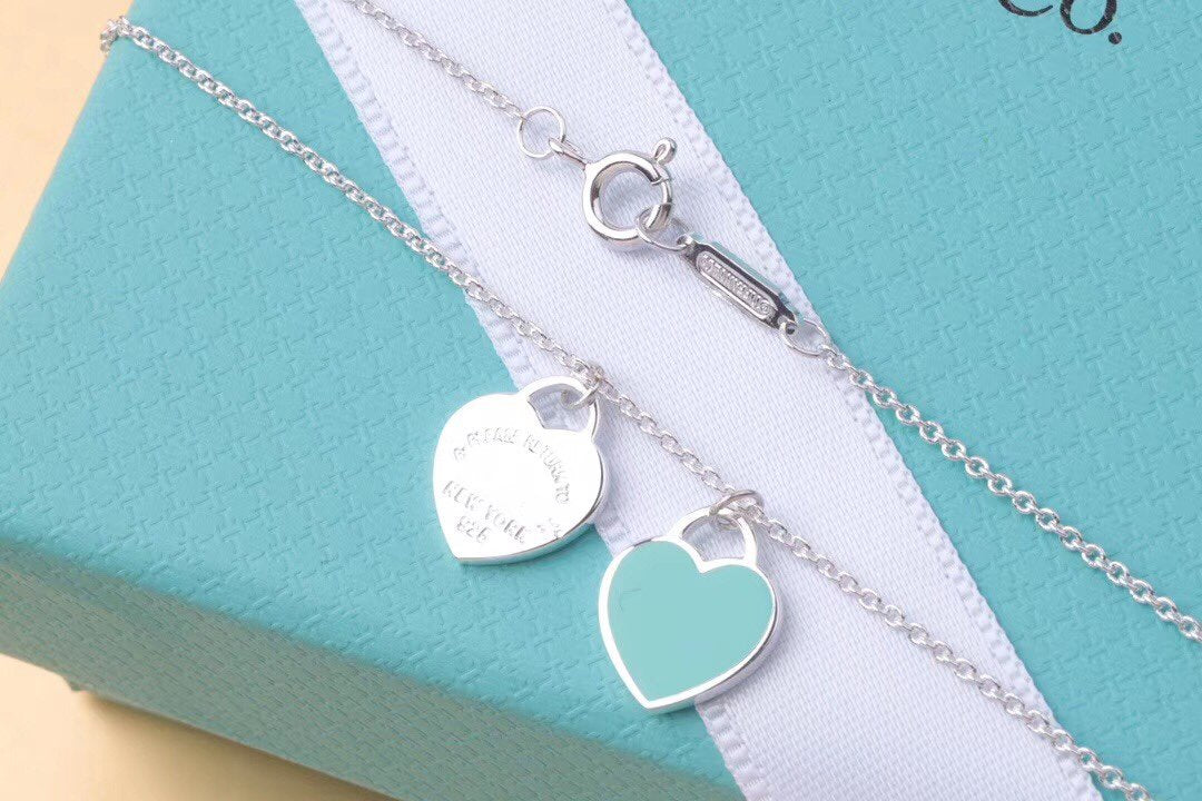 [Regalia Jewels]DOUBLE HEART TAG PENDANT SILVER MINI NECKLACE