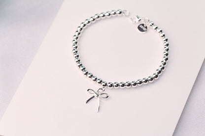 [Regalia Jewels]STERLING SILVER BOW BEAD BRACELET