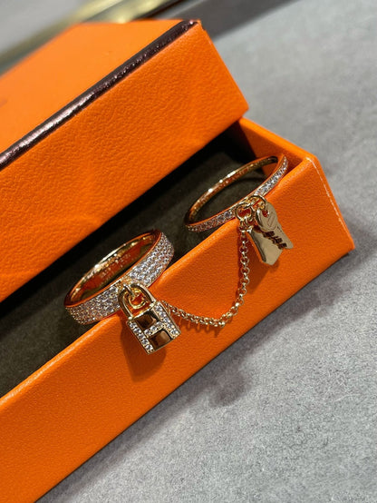 [Regalia Jewelry]HM KELLY CLOCHETTE DOUBLE RING IN  WITH DIAMONDS