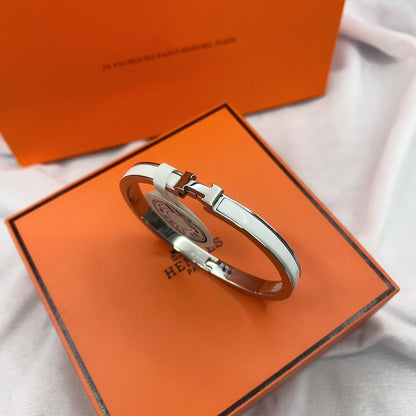 [Regalia Jewelry]CLASSIC HM CLIC WHITE 8MM ENAMEL BRACELET