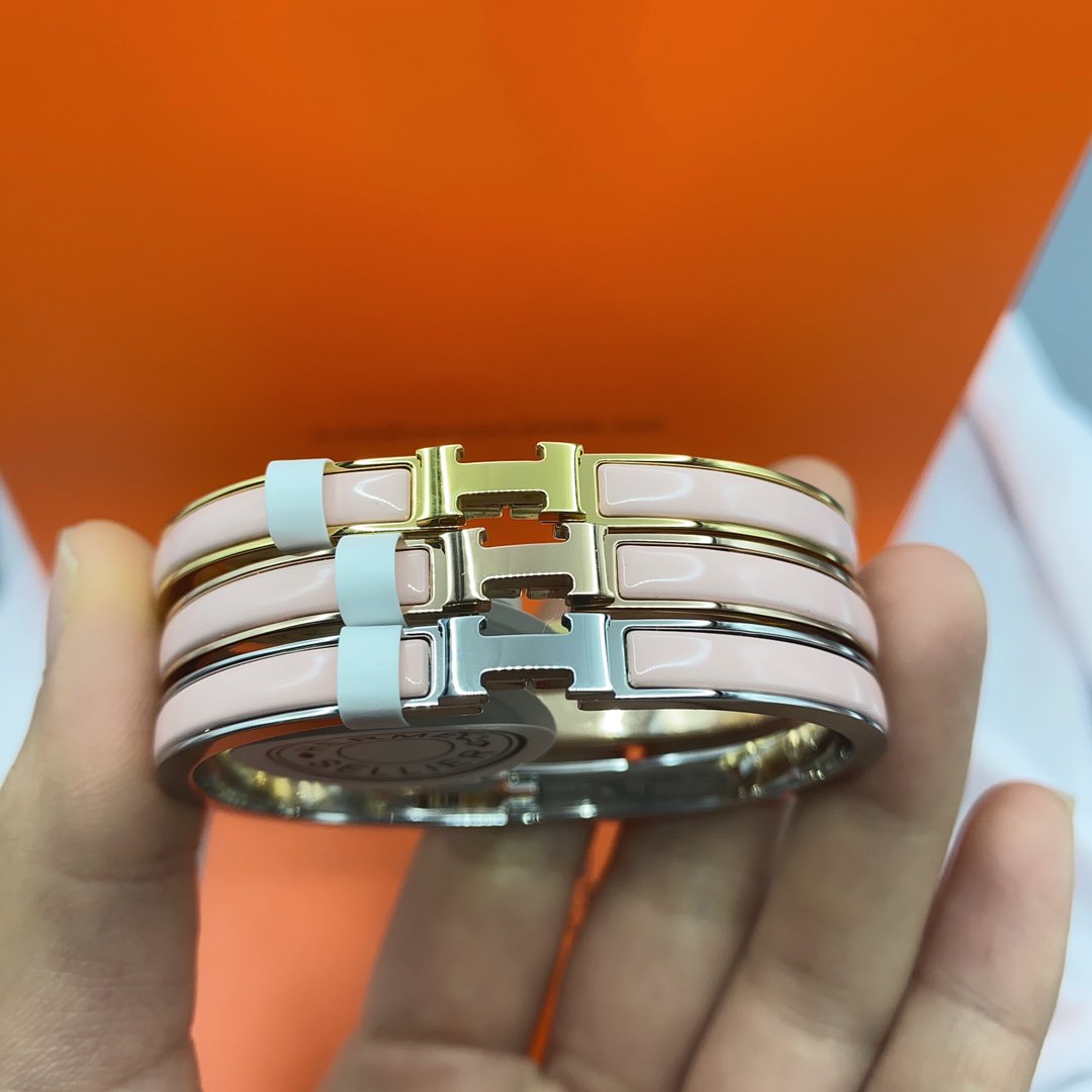 [Regalia Jewelry]CLASSIC HM CLIC  PINK 8MM ENAMEL BRACELET